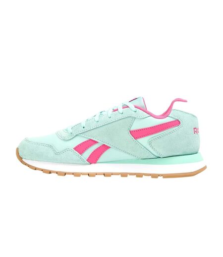Womens/ladies Glide Suede Trainers Aqua Pink Reebok