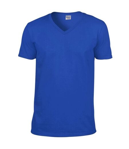 T-shirt À Manches Courtes Et Col En V Homme Bleu Royal Gildan