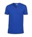 T-shirt À Manches Courtes Et Col En V Homme Bleu Royal Gildan-2