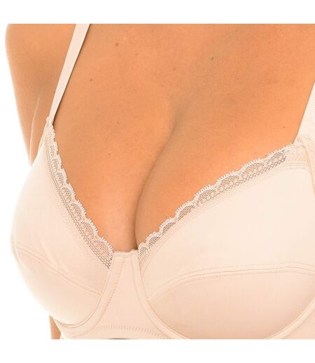 Support bra with underwire and elastic sides D099M women