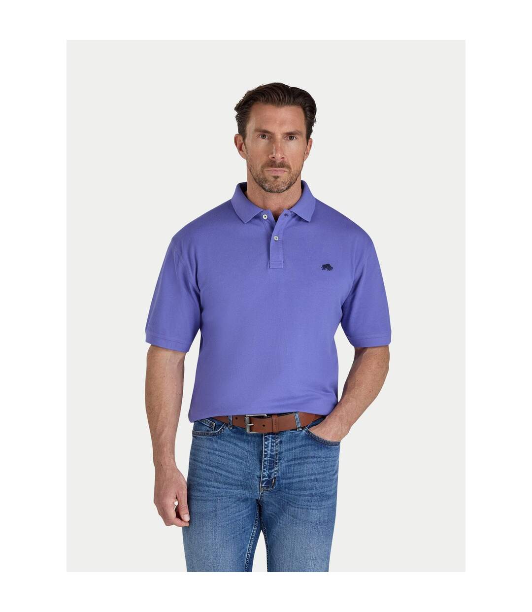 Mens Classic Organic Polo Shirt Purple Raging Bull-1