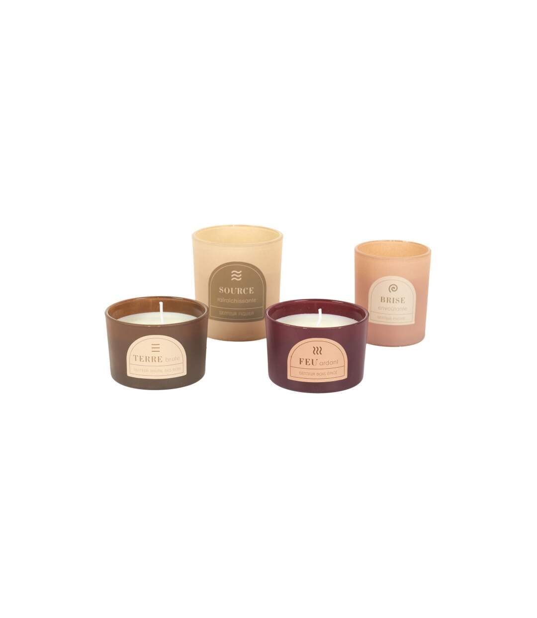Coffret 4 Bougies Parfumées Élements 8cm Beige-2