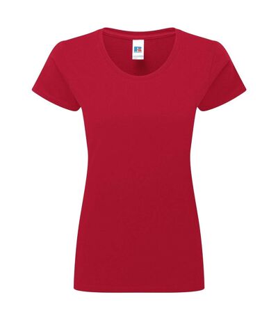 T-shirt femme authentic classic en coton ringspun rouge classique Russell