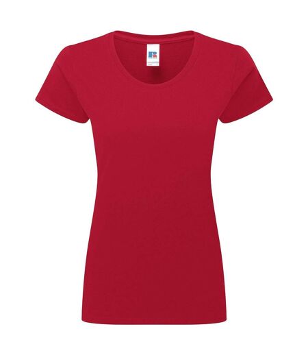 T-shirt femme authentic classic en coton ringspun rouge classique Russell