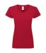 T-shirt femme authentic classic en coton ringspun rouge classique Russell-1