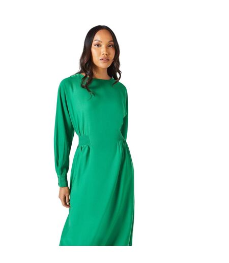 Womens/ladies crepe waist detail midi dress green Principles