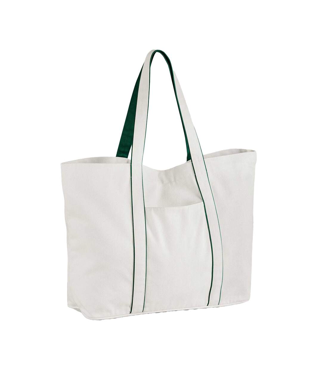 Tote Bag Motif/style Grand Courtside Taille Unique Blanc Doux Vert Bouteille Westford Mill-1