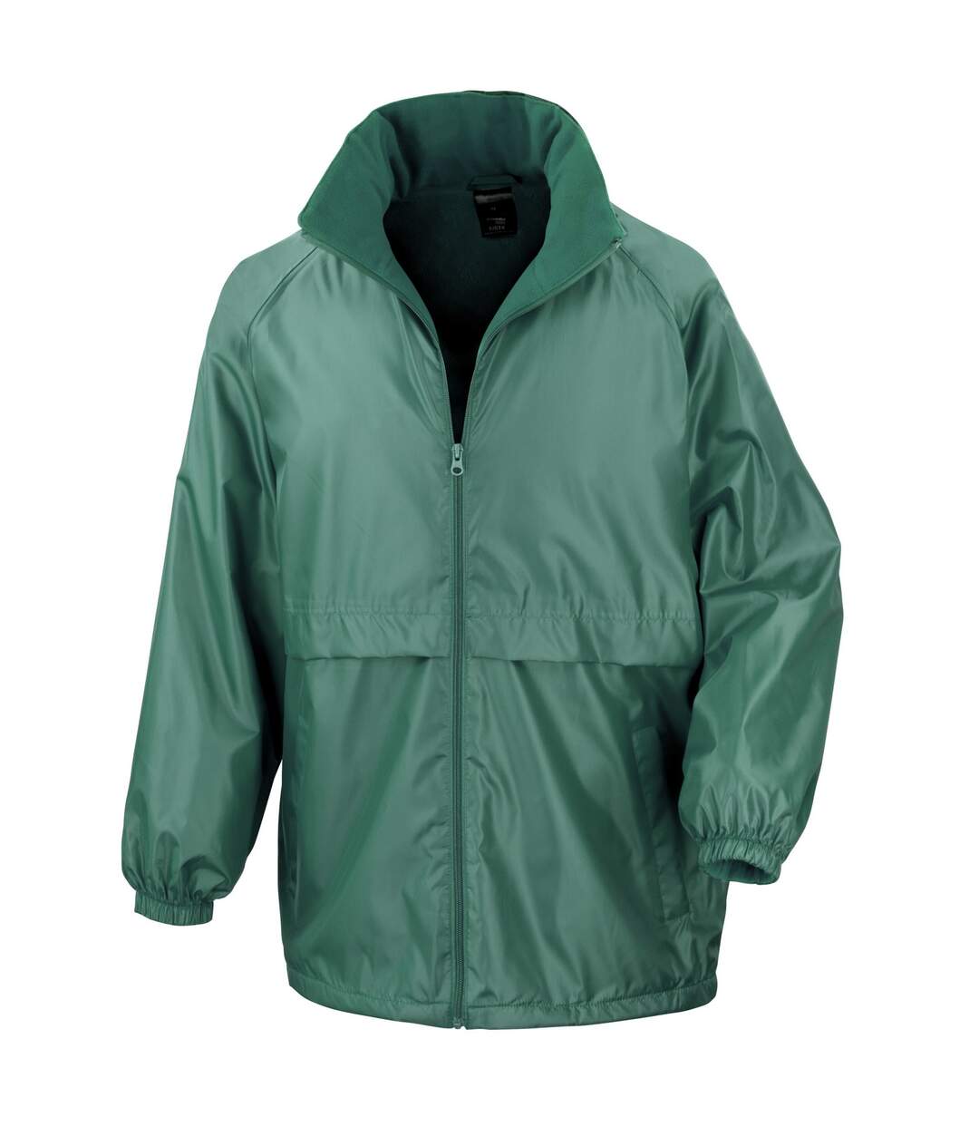 Mens microfleece lined waterproof jacket bottle green Result Core-1