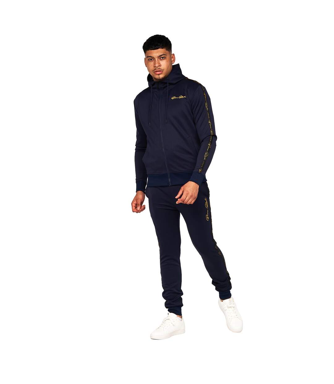 Mens Daprela Full Zip Hoodie Sky Captain Born Rich-1