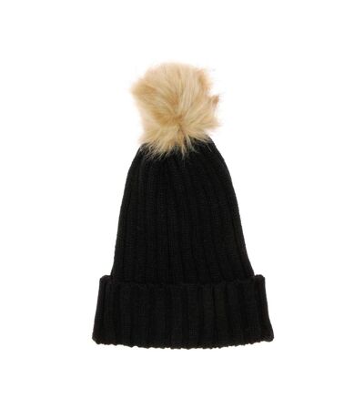 Bonnet Noir Femme Infinitif Paris Pompon - Taille unique