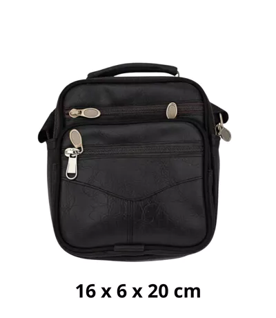 Sacoche bandoulière homme en polyuréthane - Noir - Elégance fonctionnelle pour un style urbain