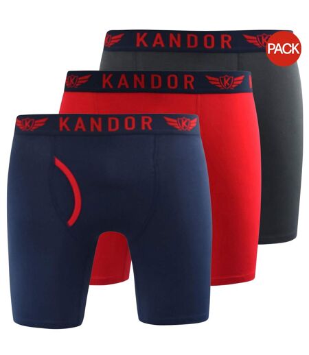 Pack Of 3  Mens Trunken Boxer Shorts  Red Kandor