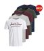 Pack Of 5  Mens Corp Cotton T-shirt  White Grey Burgundy Khaki Navy Jack And Jones-3