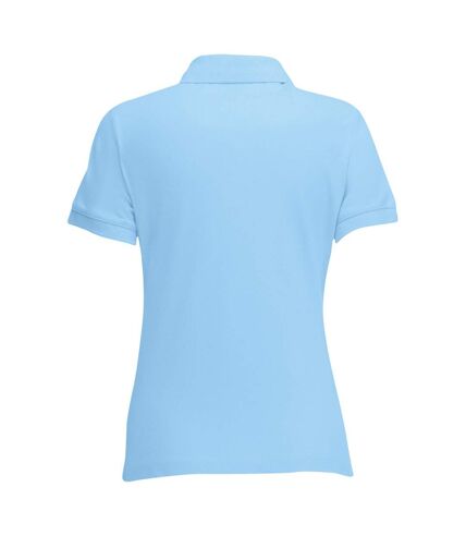 Fruit Of The Loom Womens Lady-Fit 65/35 Short Sleeve Polo Shirt (Sky Blue)
