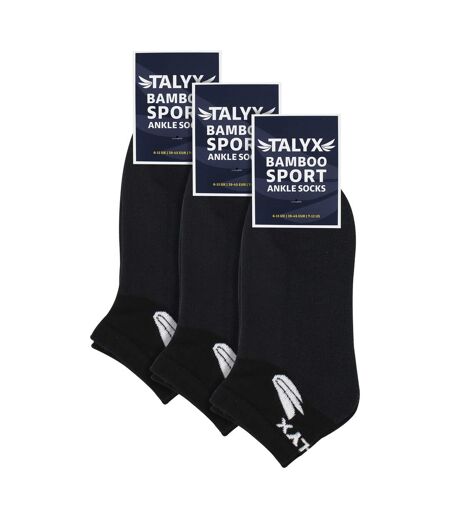3 Pack Mens Bamboo Ankle Socks | Reinforced Heel & Toe Soft Breathable Socks