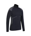Mountain Warehouse Mens Freestyle Seamless Zip Neck Base Layer Top (Black)