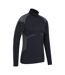 Mens freestyle seamless zip neck base layer top black Mountain Warehouse