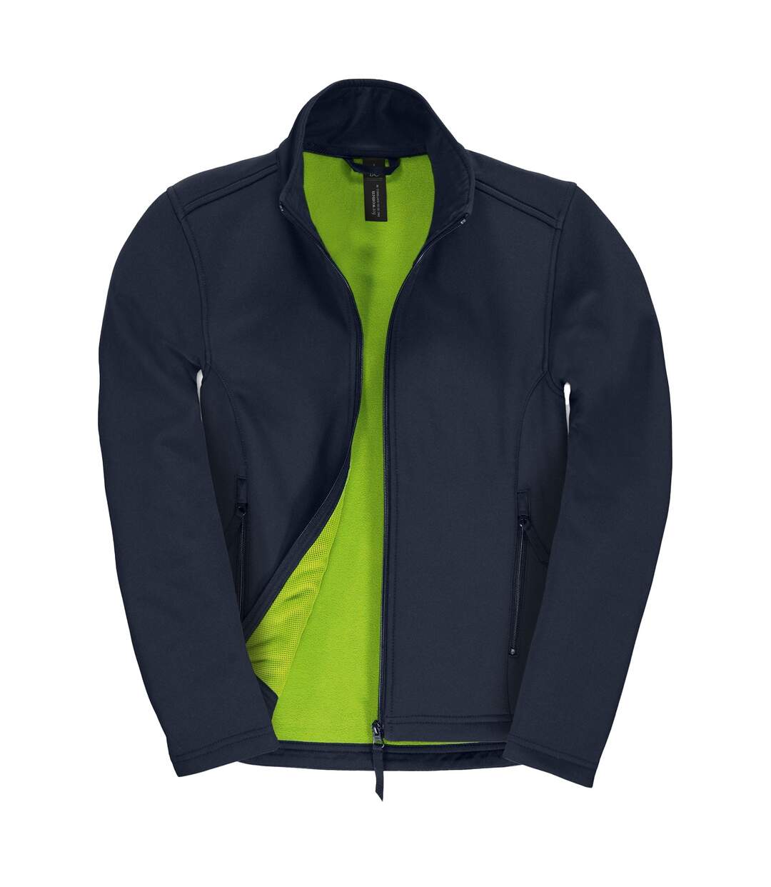 Veste Softshell Id.701 Femme Bleu Marine Vert Néon B&C-1