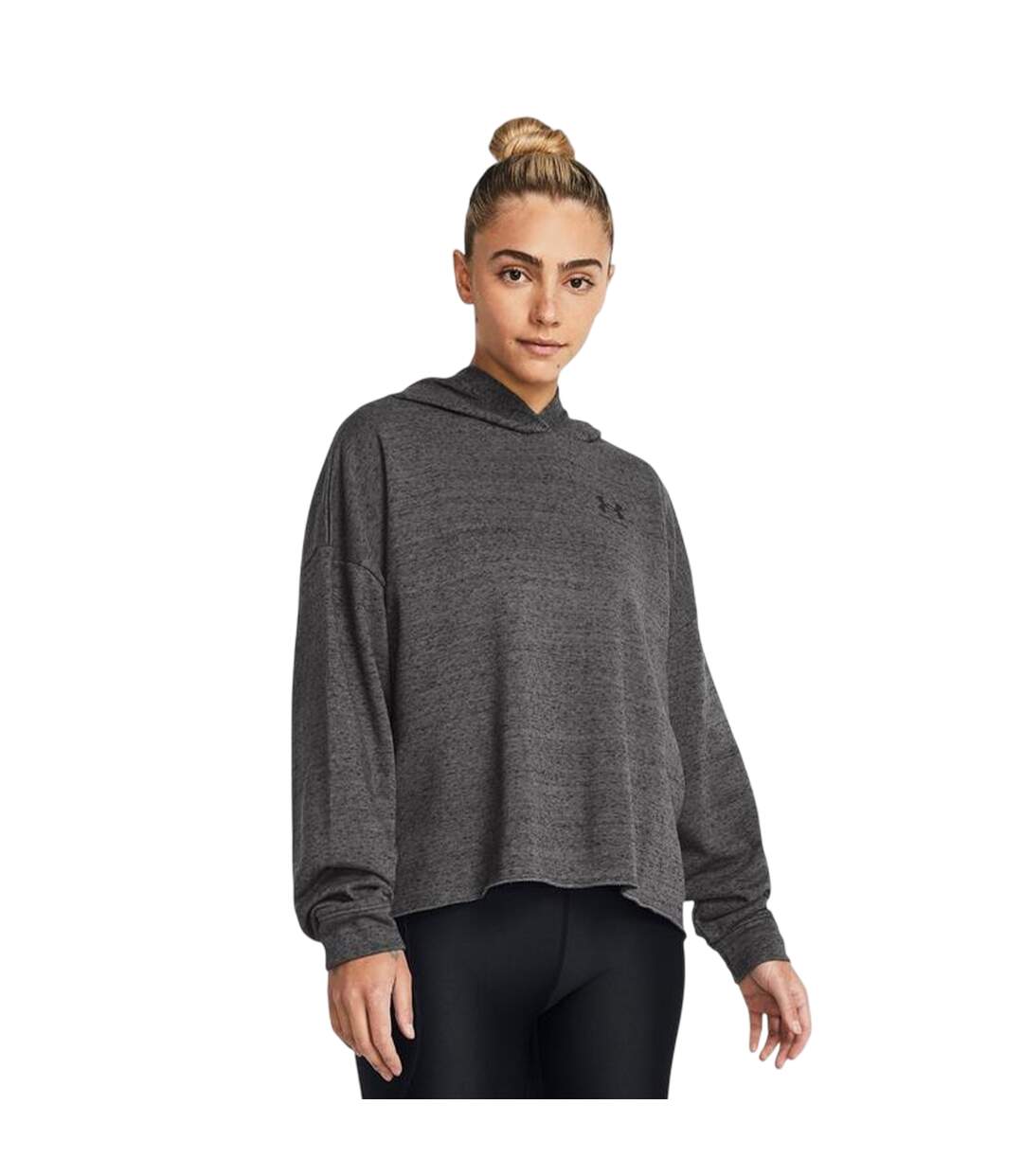 Sweat À Capuche Rival Femme Anthracite Under Armour-4