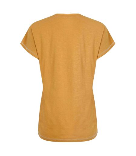 Womens/ladies fern bee organic cotton t-shirt deep amber Weird Fish
