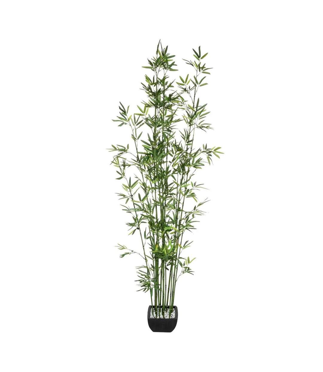 Plante Artificielle en Pot Bambou 183cm Vert & Noir-1