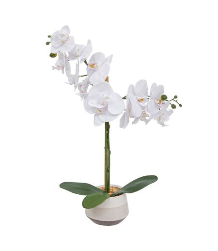 Orchidée Artificielle en Pot Clera 52cm Blanc