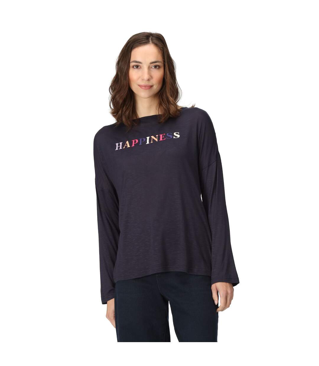 Womens/ladies carlene happiness long-sleeved t-shirt navy Regatta