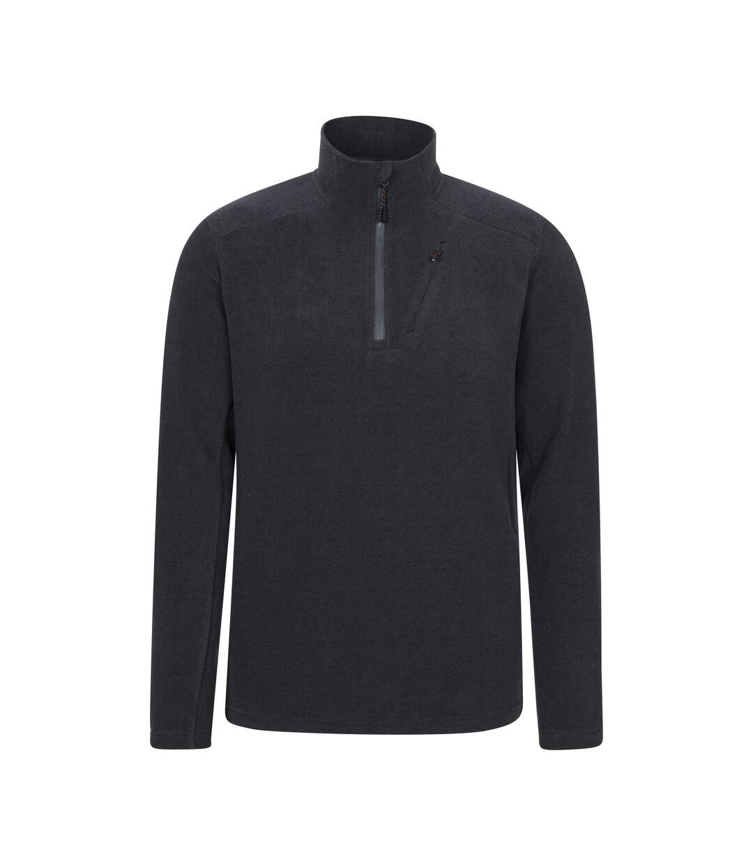 Mens Ridge Half Zip Fleece Top Black Mountain Warehouse-1