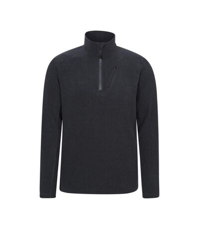 Mens Ridge Half Zip Fleece Top Black Mountain Warehouse