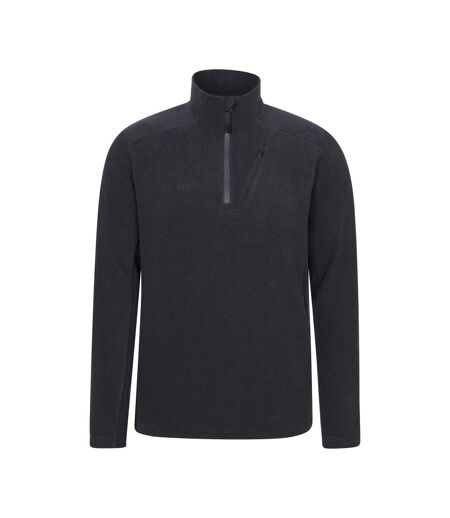 Mens Ridge Half Zip Fleece Top Black Mountain Warehouse