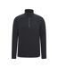 Mens Ridge Half Zip Fleece Top Black Mountain Warehouse-1