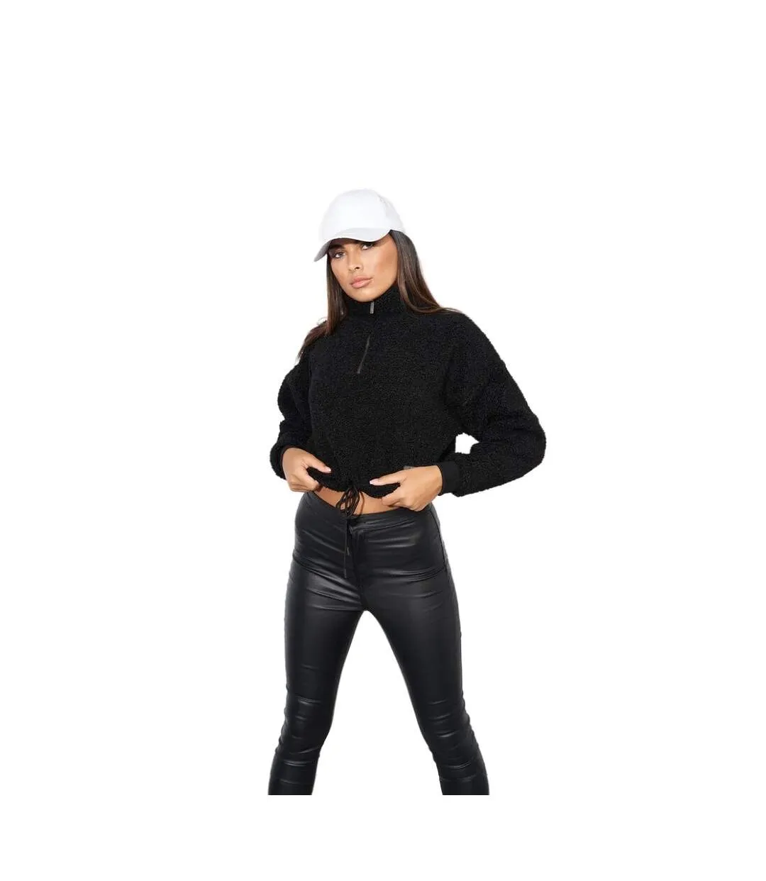 Lily Lane Womens/Ladies Kimora Borg Funnel Neck Hoodie (Black) - UTBG669-1