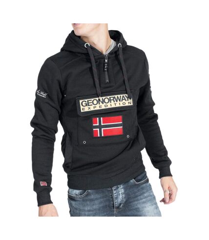 Sweat à Capuche Noir Homme Geographical Norway Lady - L