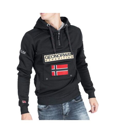 Sweat à Capuche Noir Homme Geographical Norway Lady - M