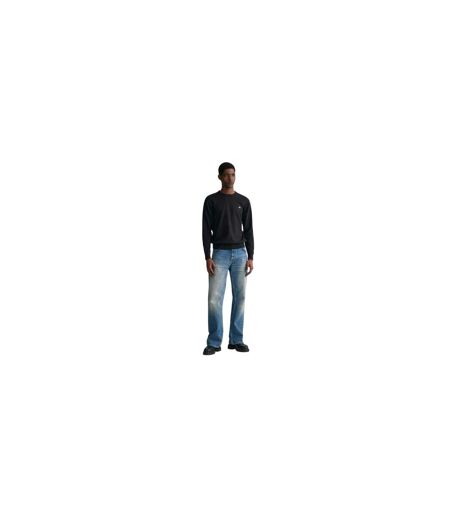 Mens Cotton Crew Neck Jumper Black Gant