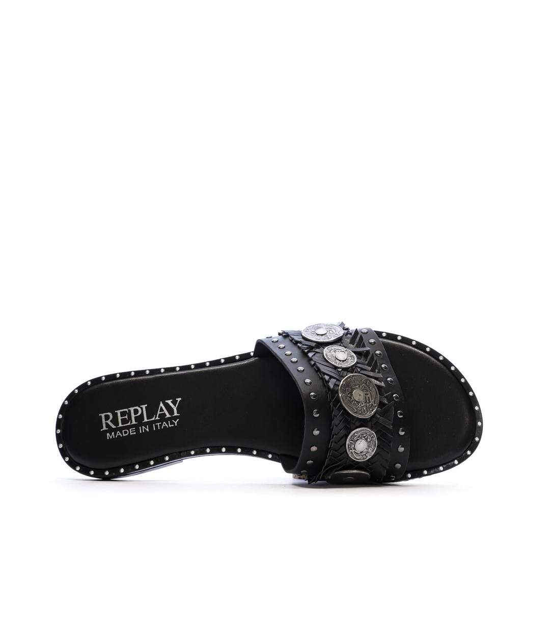 Sandales noir femme replay nairobi mule-4