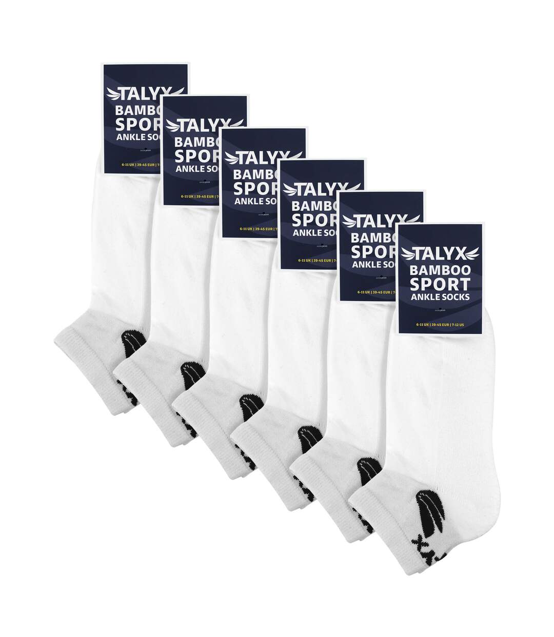 TALYX - Lot de 6 Chaussettes Courtes Homme Bambou Renforcées & Respirantes-2