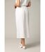 Jupe midi en gaze de coton jaune avec boutons TINLEY-4