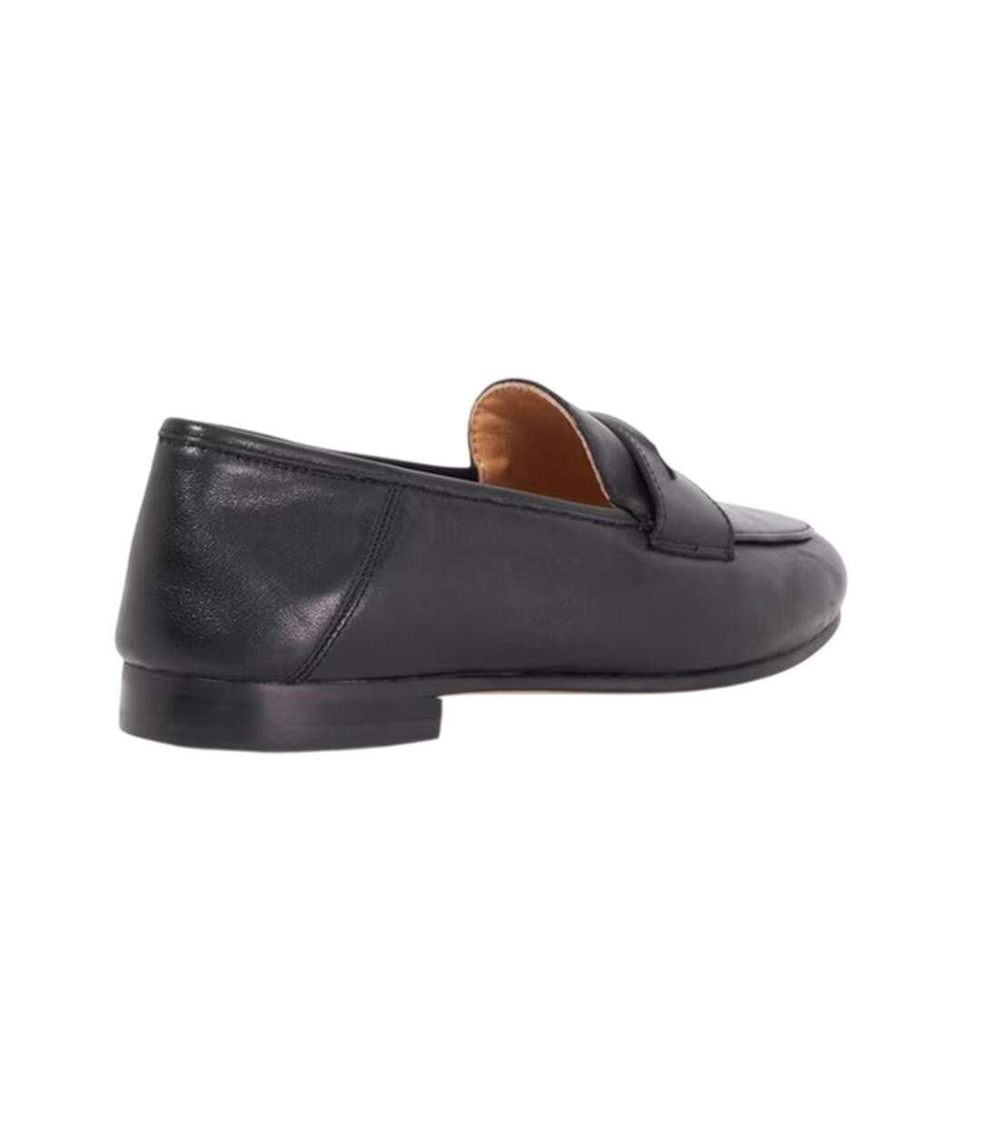 Womens/ladies Greek Leather Low Heel Penny Loafers Black Dune London-2