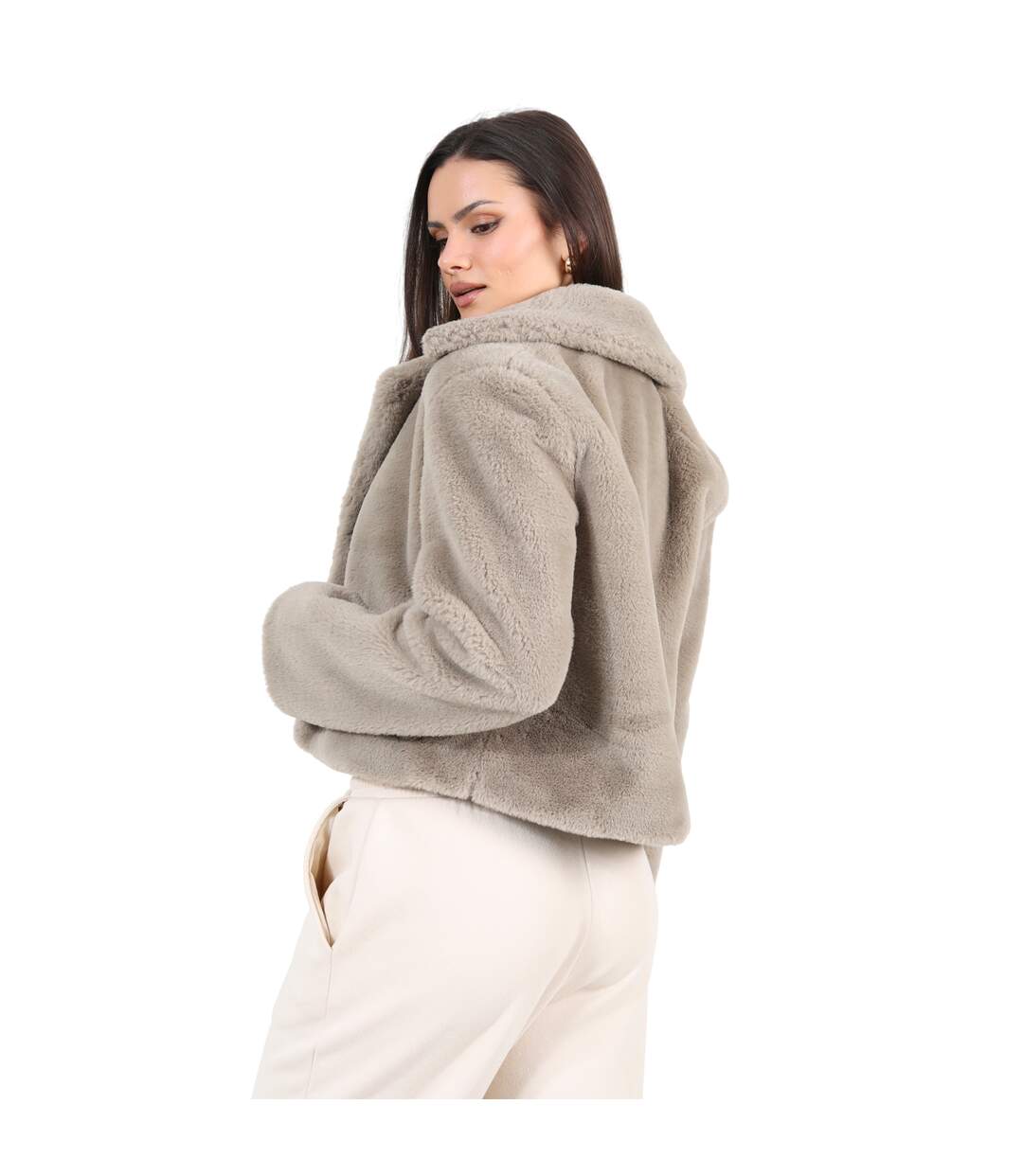 Veste Motif/style Boutonnage Double Femme Taupe Brave Soul-3
