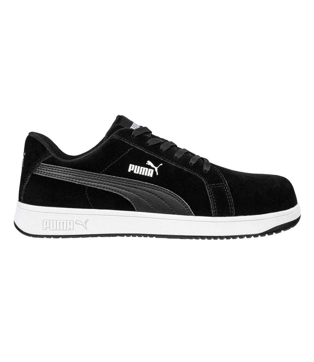 Mens Iconic Suede Low Trainers Black Puma Safety-4