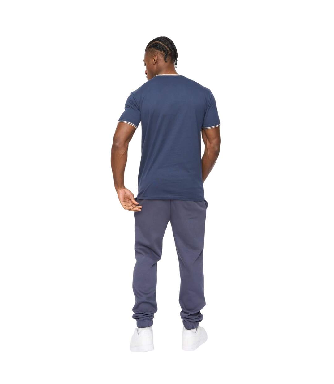 Mens Preece T-shirt Navy Crosshatch-3