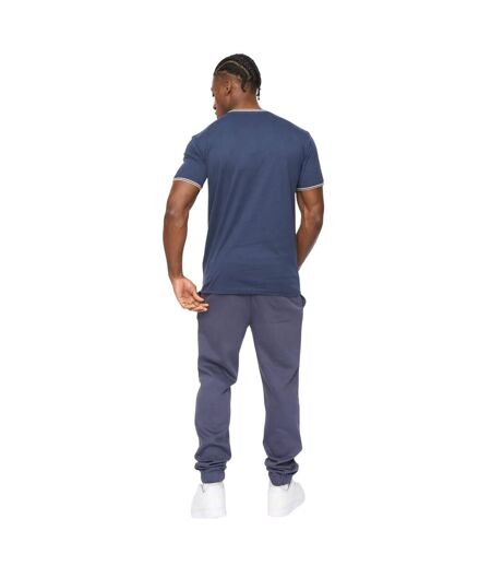 Mens Preece T-shirt Navy Crosshatch