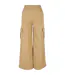 Womens/ladies Terrycloth High Waist Wide Leg Cargo Trousers Union Beige Urban Classics-2