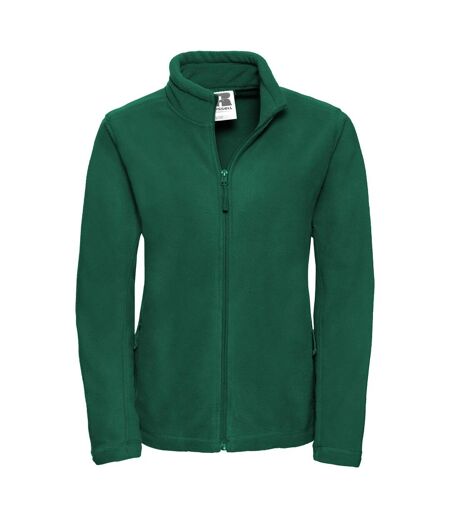 Russell Colours Ladies Full Zip Outdoor Fleece Jacket Veste Polaire D'extérieur À Fermeture Éclair Vert Foncé Jerzees Colours