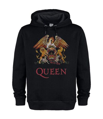 Unisex adult royal crest queen hoodie black Amplified