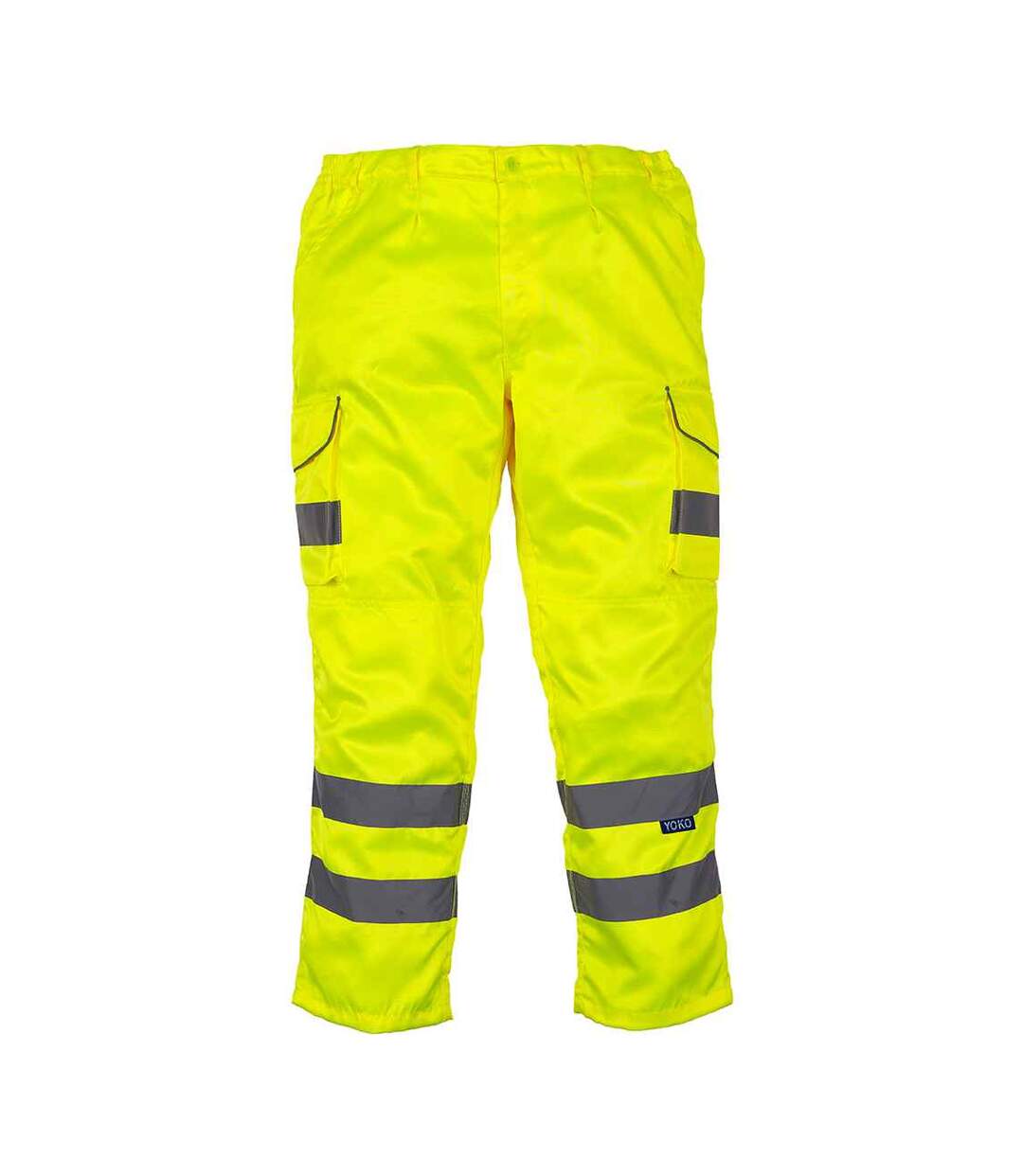 Pantalon À Poches Motif/style Haute-visibilité Homme Jaune Fluo Yoko-1