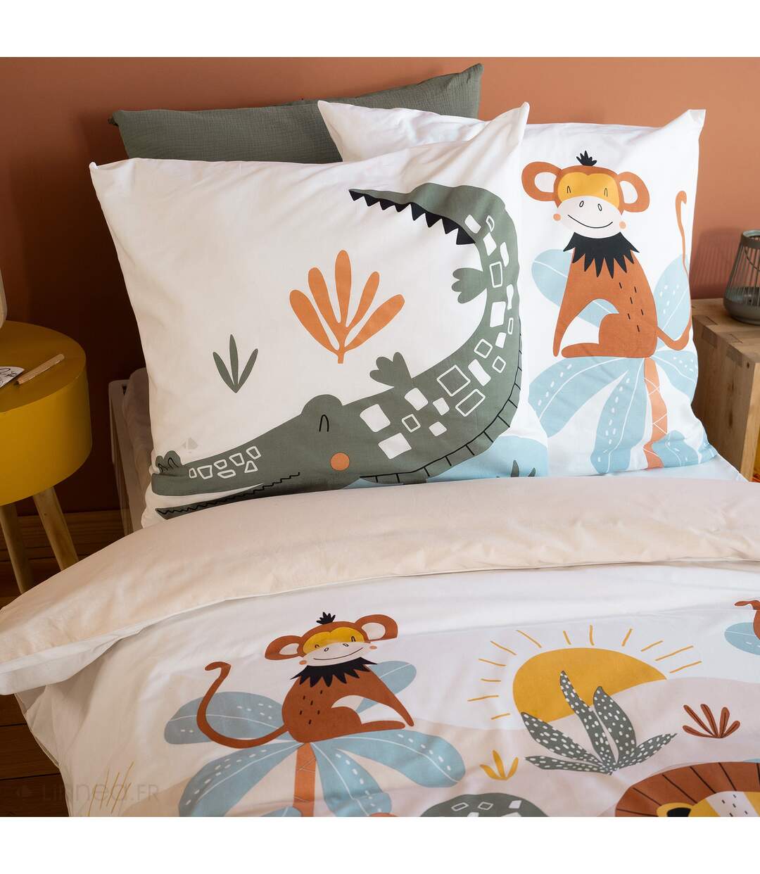 Parure de lit enfant SAVANE coton BCI MIG Taie 63x63 cm-3