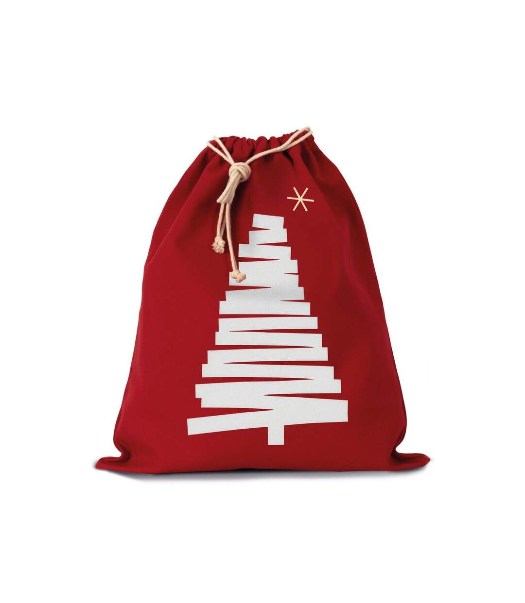 Sac à dos en toile motif sapin de Noël - KI0746 - rouge-1