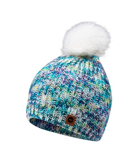 Bonnet D´hiver Lady Vikna Femme Blanc Bleu Vert Clair Chiné Hi-Tec